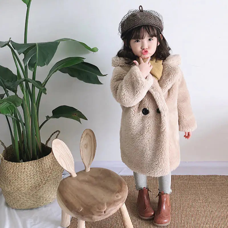 Big Kids Fur Coat In Autumn And Winter Coat - powell enterprise