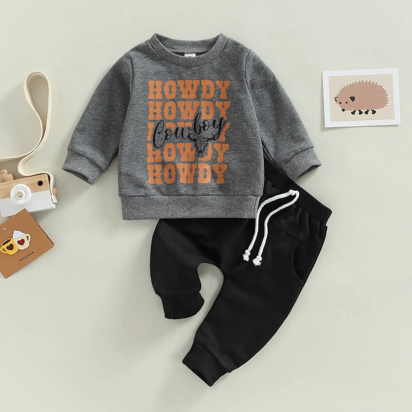 Cow Head Print Baby Set - powell enterprise